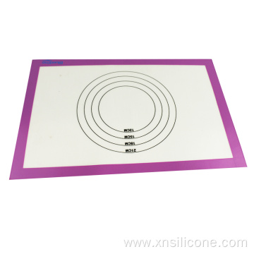 Food grade non-slip silicone pastry mat with measurements